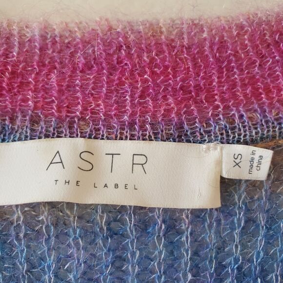 ASTR The Lable Womens XS Oversize Rainbow Sweater Mohair Wool Nylon Open Knit - Picture 2 of 8